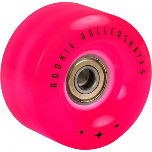 Rookie Skates LED Flash inc Abec 7 Bearings 58mm Quad Skate Wheels, Clear Pink (Set Of 4)