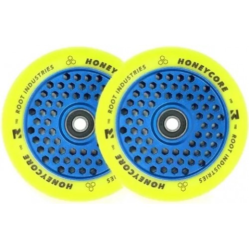 Root Limited edition Honeycore 110mm Pro Scooter Wheels Yellow/Blue