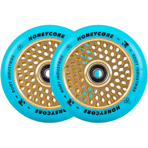 Root Limited Honeycore Pro Scooter Wheels (Blue/Yellow)