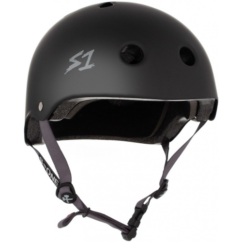 S-ONE LIFER HELMET - BLACK MATTE W/ GREY STRAPS - L