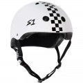 S-ONE HELMET MEGA LIFER WHITE WITH CHECKERS M