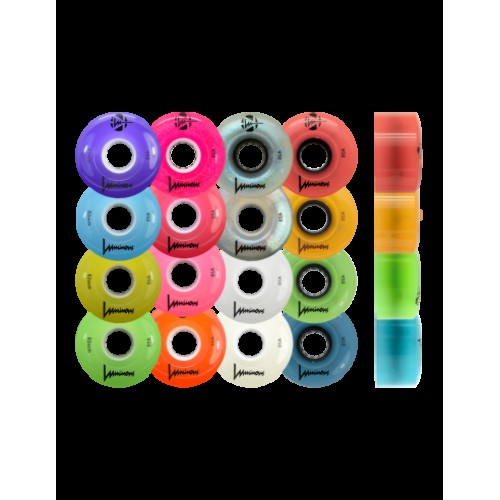 LUMINOUS - LED QUAD WHEEL - 62mm/85A - PACK OF 4 62x34mm 85A LIGHT BLUE - YELLOW