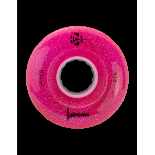 LUMINOUS - LED QUAD WHEEL - 62mm/97A - PACK OF 4 Glitter Pink 97A