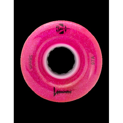 LUMINOUS - LED QUAD WHEEL - 58mm/97A - PACK OF 4 58x32mm Glitter Pink 97A