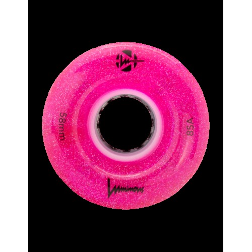 LUMINOUS - LED QUAD WHEEL - 58mm/85A - PACK OF 4 58x32mm Glitter Pink 85A