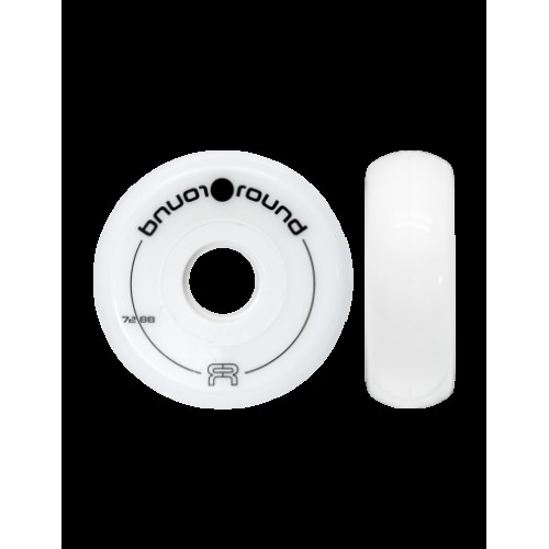 FR - ROUND - FLAT - WHEELS - 88A - PACK OF 4 White 72mm