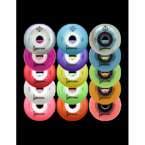 LUMINOUS - LED WHEEL - 72mm/85A PACK OF 4 72mm Black Pearl