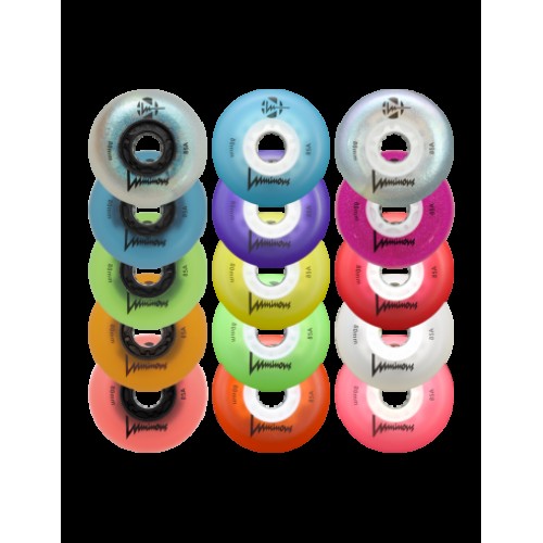 LUMINOUS - LED WHEEL - 76mm/85A PACK OF 4 76mm Blue Glow